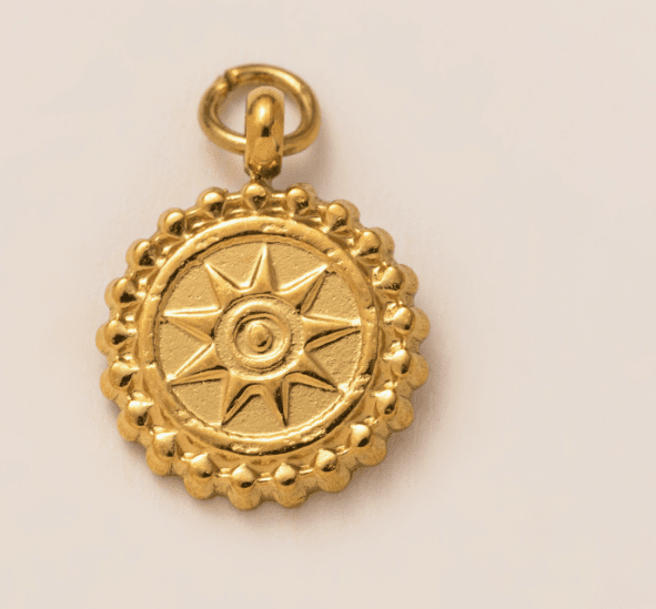 Golden Sun Charm - 18k Kullattu
