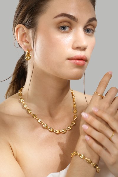 Korvakorut Chunky Link – 18k Kullatut