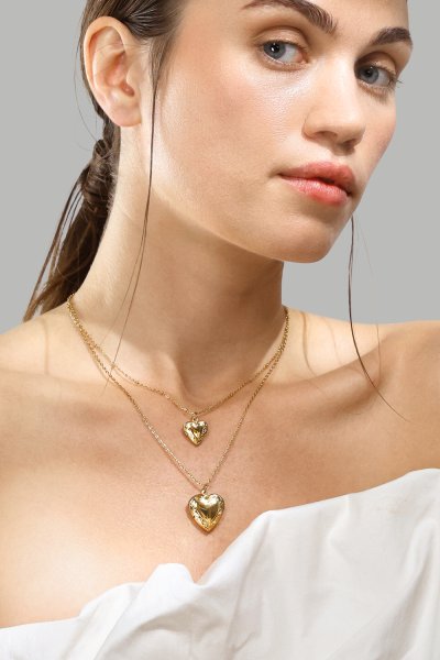 Kaulakoru Golden Heart big - 18k Kullattu