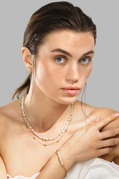 Kaulakoru Pearl Harmony – 18k Kullattu