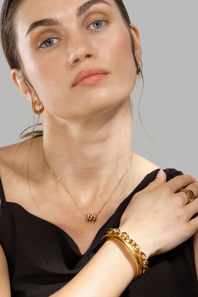 Rannekoru Bold Cuff - 18k Kullattu