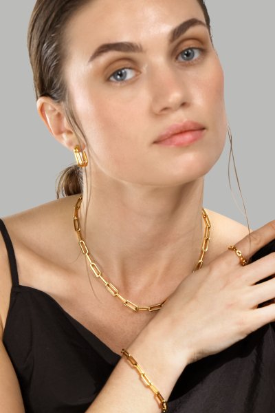 Sormus Bold Chain - 18K Kullattu