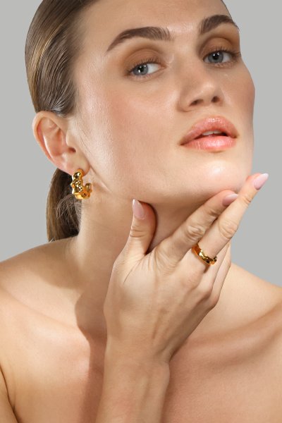 Sormus Sculpted Flow - 18k Kullattu