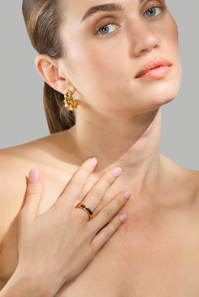 Sormus Sculpted Flow - 18k Kullattu