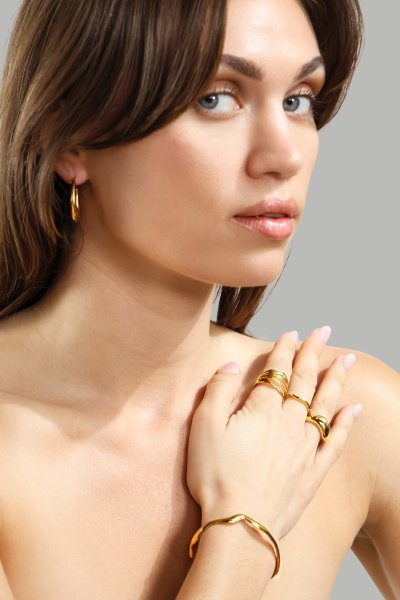 Korvakoru Bold Drops - 18k Kullattu