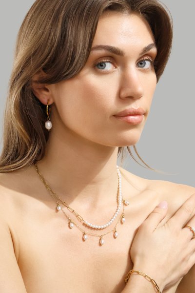 Kaulakoru Pearl Harmony - 18k Kullattu