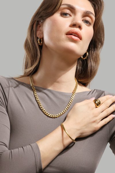 Sormus Bold Flow - 18k Kullattu