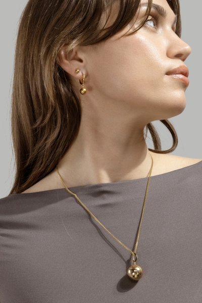 Korvakoru Golden Orbit Hoops - 18k Kullattu