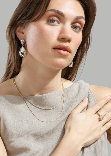 Azulora White Korvakorut – 18k Kullatut