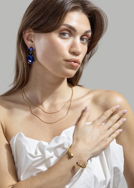 Azulora Blue Korvakorut – 18k Kullatut