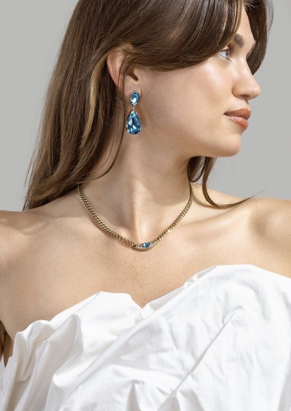 Azulora Icy Blue Korvakorut – 18k Kullatut
