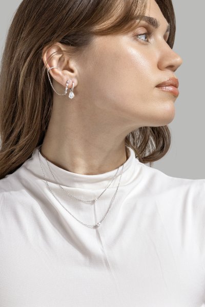 Kaulakoru Pearl Grace – Hopeoitu