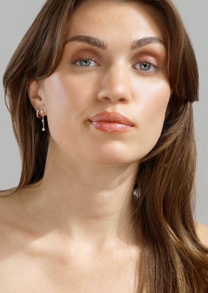 Korvakorut Luna strip - 18k Kullatut