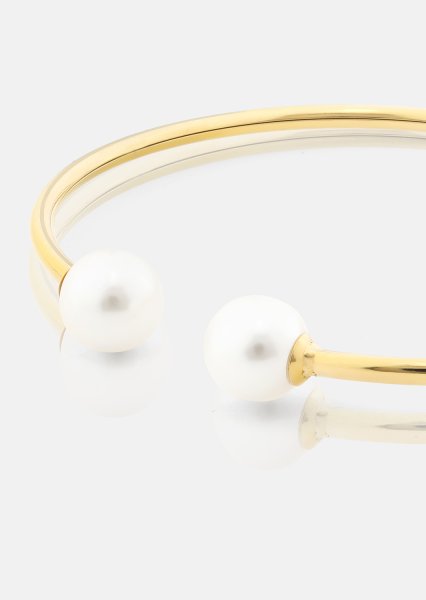 Pearl End Cuff Bracelet - 18k Kullattu