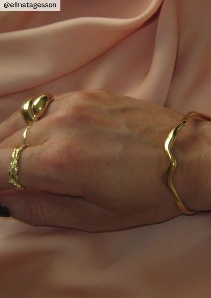 Sormus Bold Flow - 18k Kullattu
