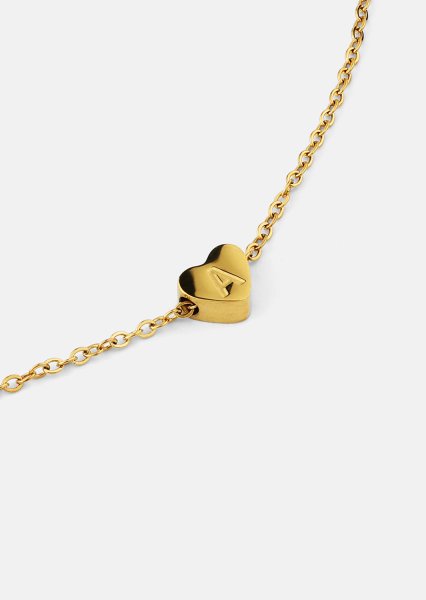Kaulakoru Heart Letter A-N - 18k Kullattu