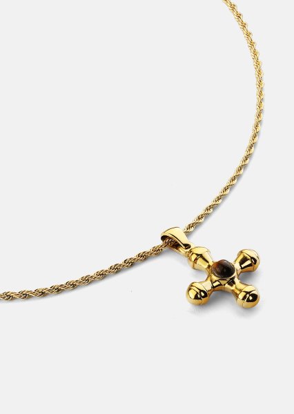 Emerald Cross Brown Kaulakoru – 18k Kullattu