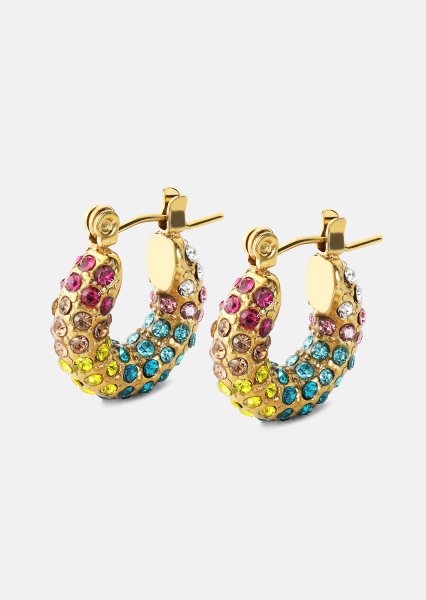 Colored Pearl Hoop Korvakoru - 18k Kullattu