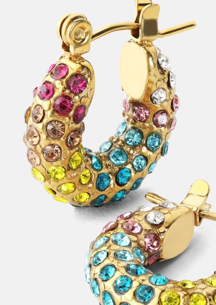 Colored Pearl Hoop Korvakoru - 18k Kullattu
