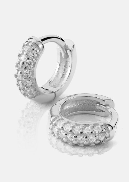 Korvakoru Shimmer Hoops - Hopeoitu