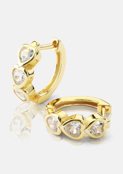 Korvakoru Heart Hoops - 18k Kullattu