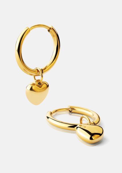 Korvakoru Heart Hug Hoops - 18k Gold Plated