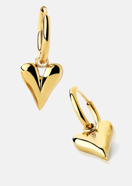 Korvakorut Heart Drop - 18k Kullatut