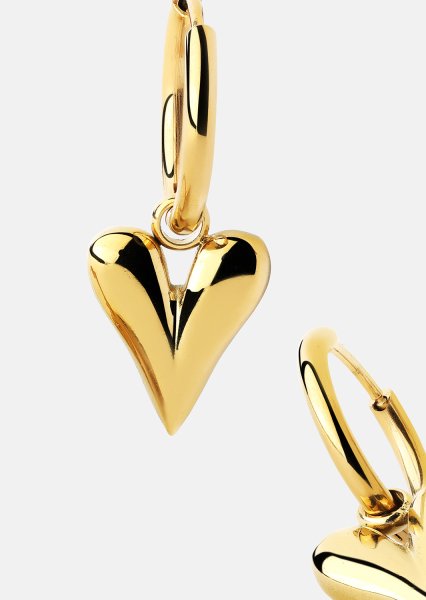 Korvakorut Heart Drop - 18k Kullatut