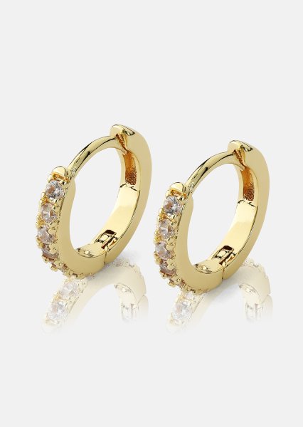 Korvakorut Crystal Hoops - 18k Kullatut