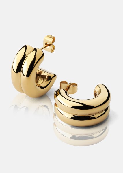 Korvakoru Bold Curve - 18k Kullattu
