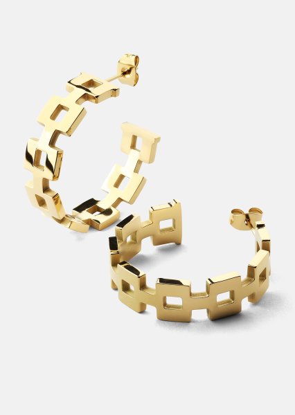 Korvakoru GeoHoops- 18k Kullattu
