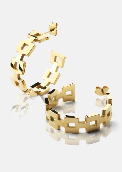 Korvakoru GeoHoops- 18k Kullattu
