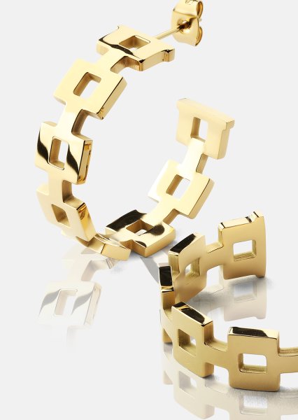 Korvakoru GeoHoops- 18k Kullattu
