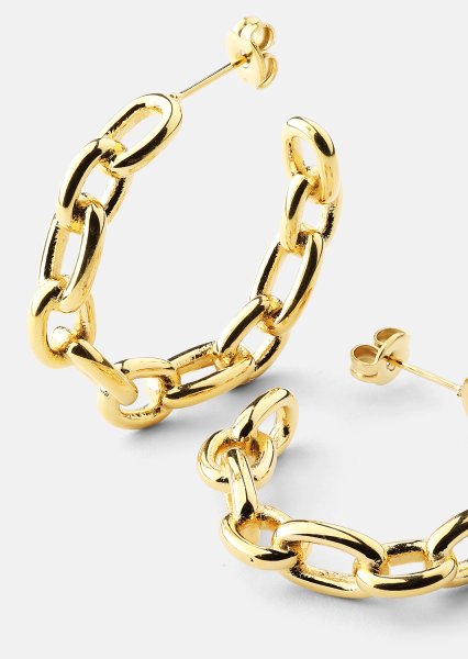 Korvakoru Chain Bold - 18k Kullattu