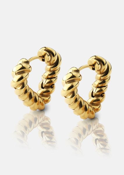 Korvakorut Twisted Heart – 18k Kullatut