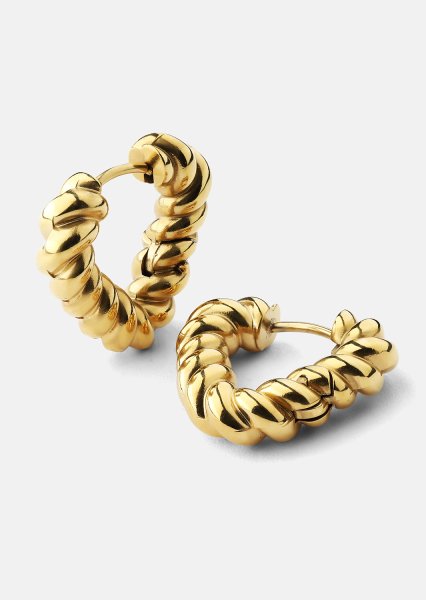 Korvakorut Twisted Heart – 18k Kullatut