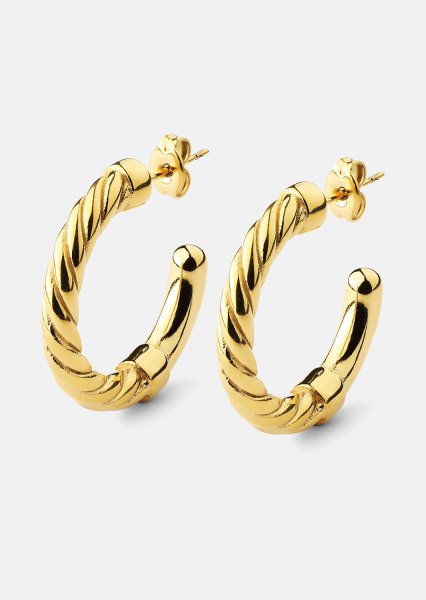 Korvakorut Twistade Hoops – 18k Kullatut