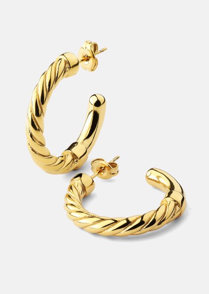 Korvakorut Twistade Hoops – 18k Kullatut