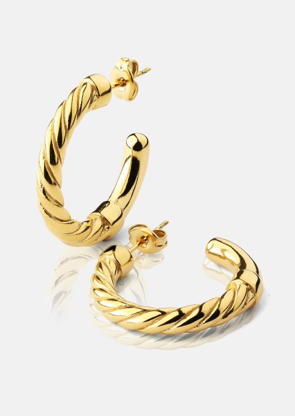 Korvakorut Twistade Hoops – 18k Kullatut