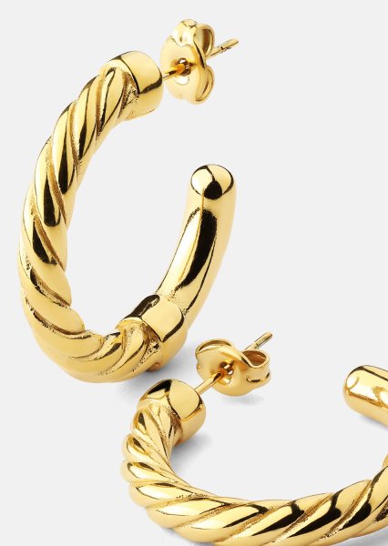 Korvakorut Twistade Hoops – 18k Kullatut