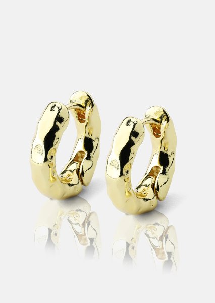Korvakoru Luxe Ripple Hoops - 18k Kullattu