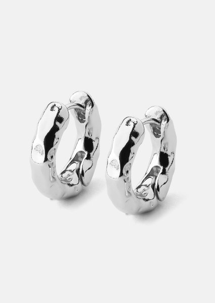 Korvakoru Luxe Ripple Hoops - Hopeoitu