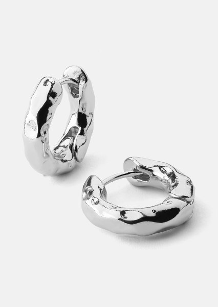 Korvakoru Luxe Ripple Hoops - Hopeoitu