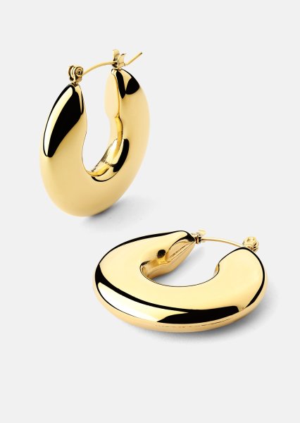 Korvakoru Luna Bold Hoops - 18k Kullattu