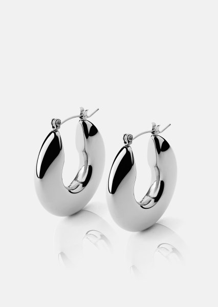 Korvakoru Luna Bold Hoops - Hopeoitu