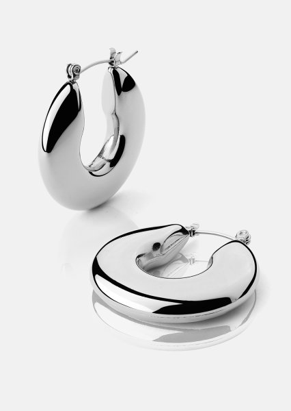 Korvakoru Luna Bold Hoops - Hopeoitu