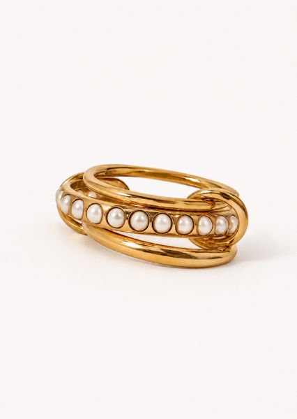 Sormus Stacked Pearl - 18k kultapäällysteinen