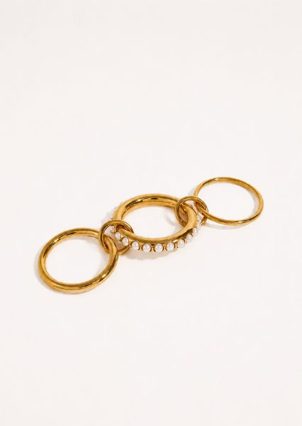 Sormus Stacked Pearl - 18k kultapäällysteinen