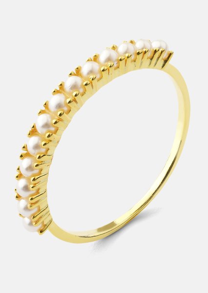 Golden Pearl Serenity Sormus - 18k Kullattu