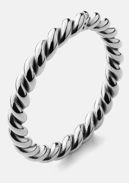 Sormus Silver Twist - Hopeoitu